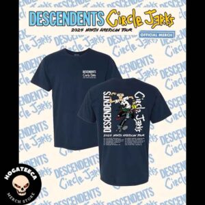 Descendents x Circle Jerks North American Tour 2024 Schedule List Navy Color Merchandise Two Sides Unisex T-Shirt