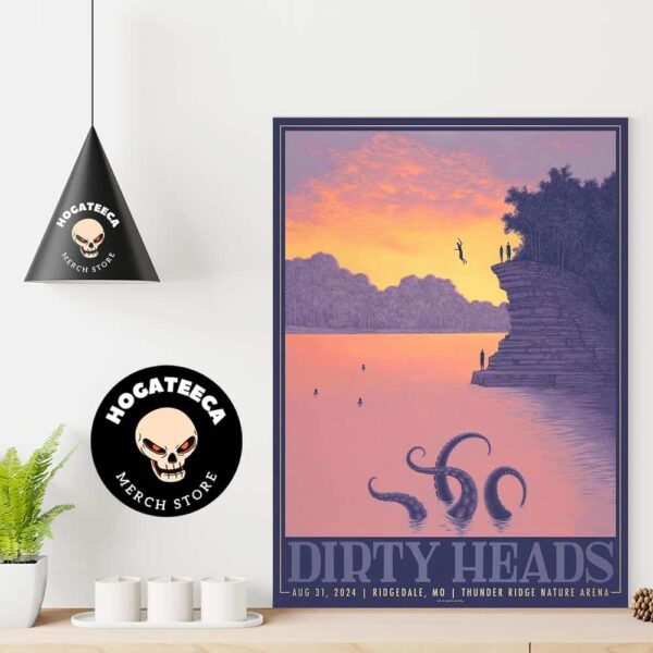 Dirty Heads Merch Poster For Show in Ridgedale MO At Thunder Ridge Nature Arena On Aug 31 2024 Poster Canvas