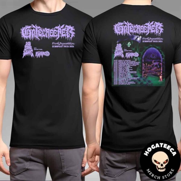 Gatecreeper With 200 Stab Wounds And Enforced Dark Superstition European Tour 2024 Schedule List Two Sides Unisex T-Shirt