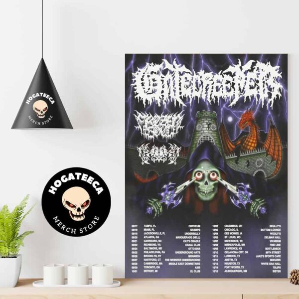 Geatcreeper With Frozen Soul And Worm East Of Arizona North American Tour 2024 Schedule List Home Decor Poster Canvas