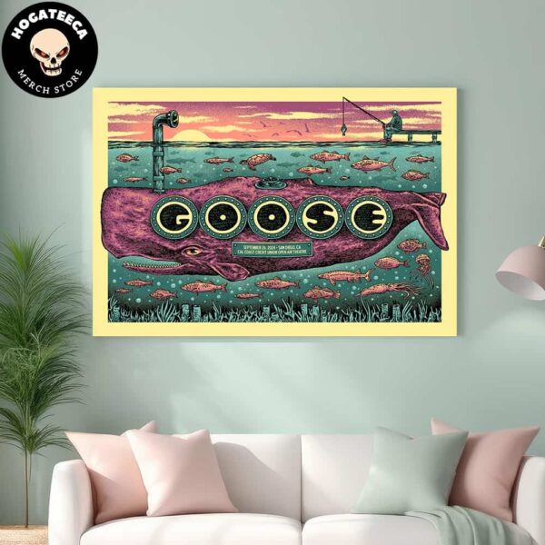 Goose The Band Merch Poster For Show at Cal Coast Credit Union Amphitheater in San Diego CA On September 26 2024 Home Decor Poster Canvas