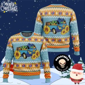 Grateful Dead Bus Grateful Dead For Family And Friends Chirstmas Gifts 2024 Xmas Ugly Sweater