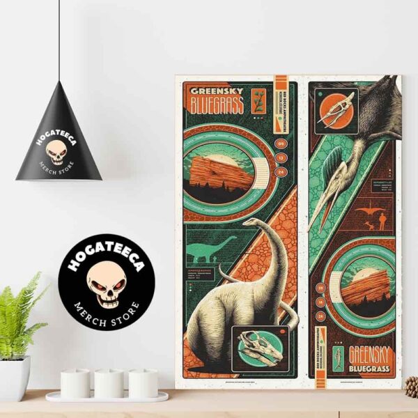 Greensky Bluegrass Merch Poster For Show At Red Rocks Amphitheatre In Morrison Colorado On 09 13-14 2024 Home Decor Poster Canvas