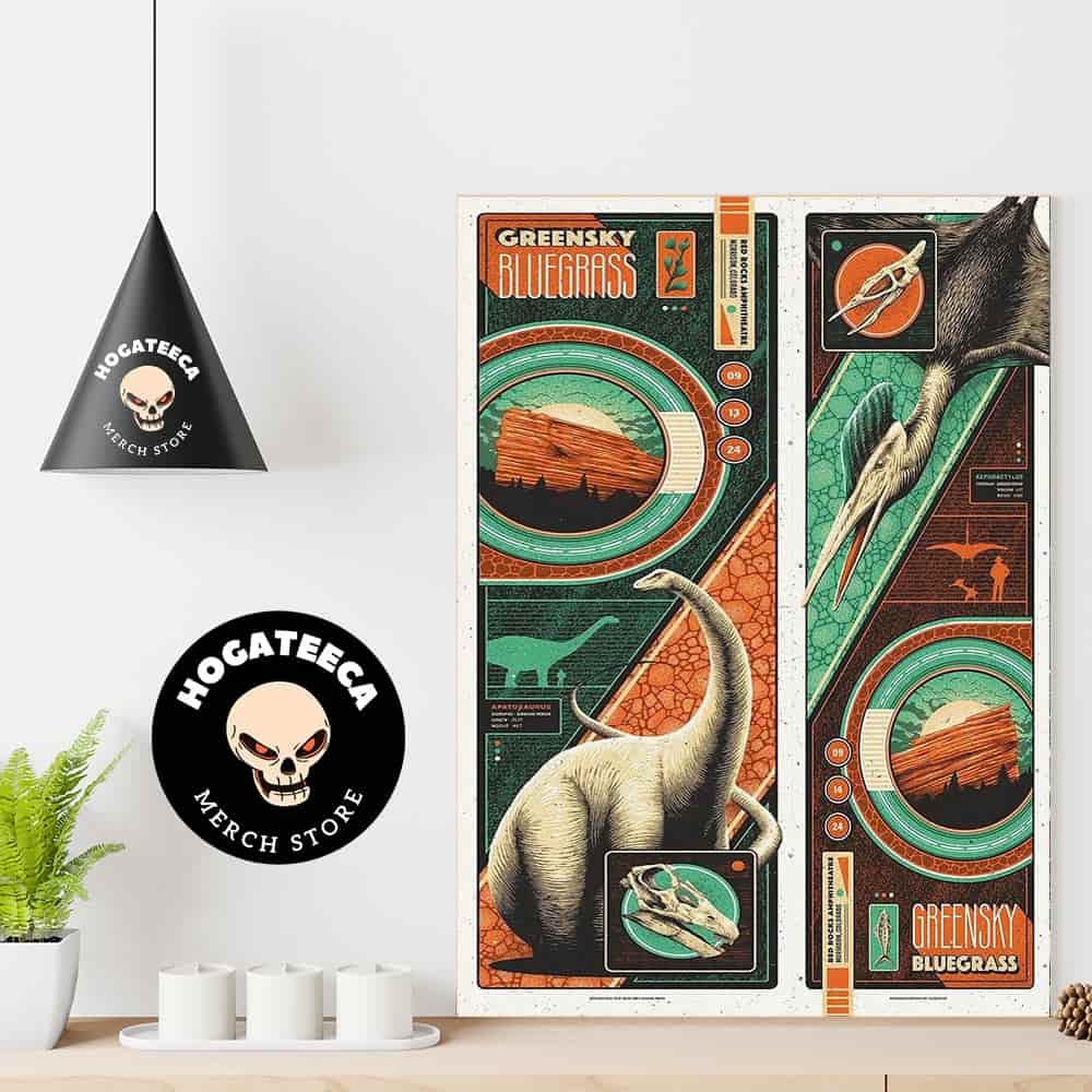 Greensky Bluegrass Merch Poster For Show At Red Rocks Amphitheatre In Morrison Colorado On 09 13-14 2024 Home Decor Poster Canvas