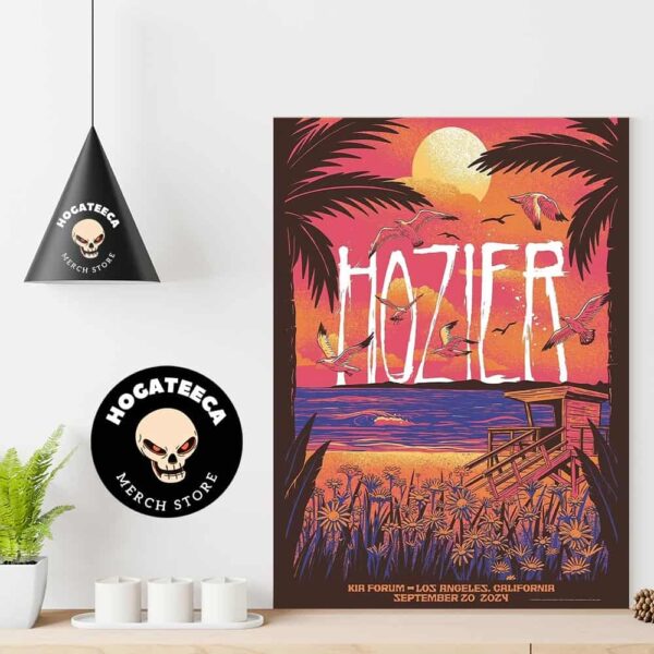 Hozier Merch Poster For Show In Los Angeles California At Kia Forum On September 20 2024 Home Decor Poster Canvas