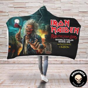 Iron Maiden Run For Your Lives World Tour 2025-26 From Iron Maiden To Fear The Dark Hooded Blanket