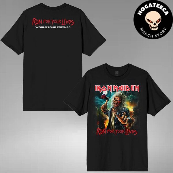 Iron Maiden Run For Your Lives World Tour 2025-26 Two Sides Unisex T-Shirt