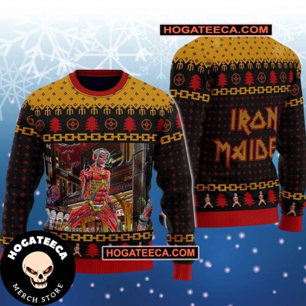 Iron Maiden Somewhere In Time  Chirstmas Gifts 2024 Xmas For Family And Friends Ugly Sweater