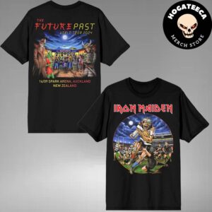 Iron Maiden The Future Past World Tour 2024 Merch Shirt In New Zealand On 16 09 Spark Arena Two Sides Unisex T-Shirt