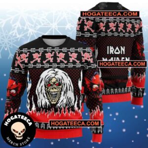 Iron Maiden The Number Of The Beast Chirstmas Gifts 2024 Xmas For Family And Friends Ugly Sweater