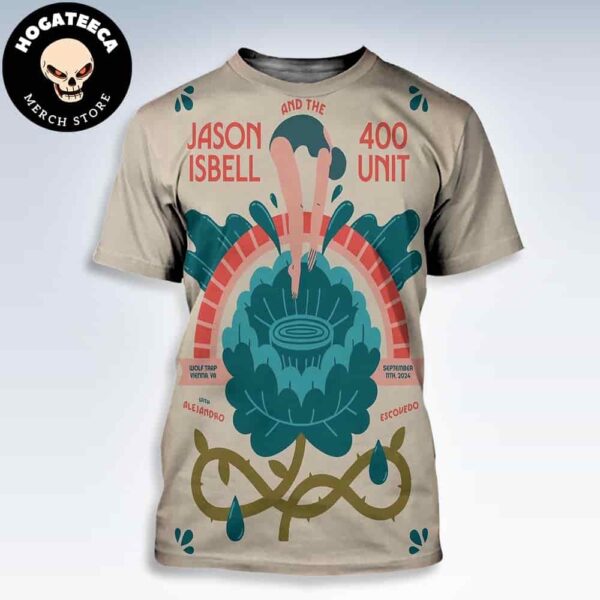 Jason Isbell And The 400 Unit Merch Poster Perform In September 11 2024 In Viennna Virginia At Wolf Trap All Over Print Shirt