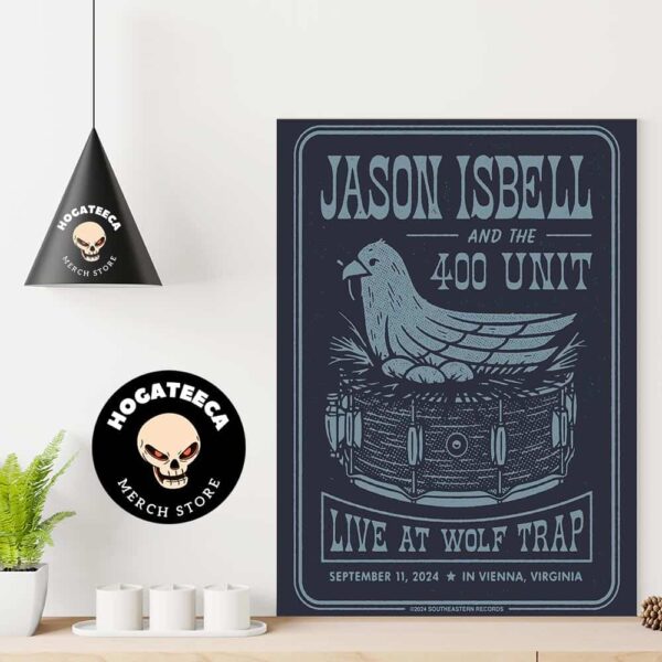 Jason Isbell And The 400 Unit Merch Poster Perform In September 11 2024 In Viennna Virginia Live At Wolf TrapHome Decor Poster Canvas