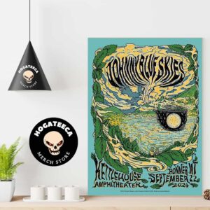 Johnny Blue Skies Merch Poster For Show At Kettlehouse Amphitheater In Bonner MT On September 22 2024 Home Decor Poster Canvas