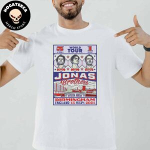 Jonas Brothers The World Tour Celebrating 5 Albums 1 Night At Utilita Arena In Birmingham England On 15 Sept 2024 Merch Unisex T-Shirt