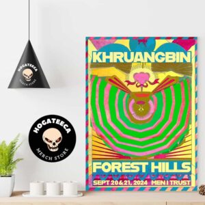 Khruangbin Merch Poster For Show At Forest Hills On Sept 20 And 21 2024 Men I Trust Home Decor Poster Canvas