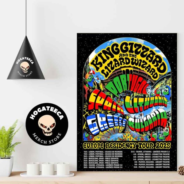 King Gizzard And The Lizard Wizard Europe Residency Tour 2025 Schedule List Home Decor Poster Canvas