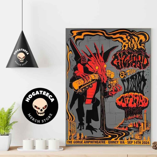 King Gizzard And The Lizard Wizard Merch Poster For Show At The Gorge Amphitheatre In Quincy WA On Sep 14th 2024 Home Decor Poster Canvas