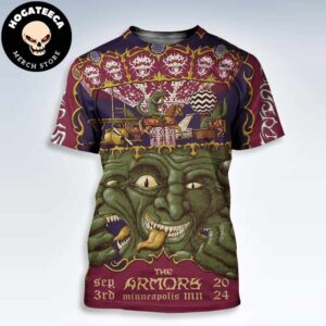 King Gizzard And The Lizard Wizard Performance Merch Poster At The Armors In Minneapolis Mn On Sep 3rd 2024 All Over Print Shirt