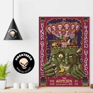 King Gizzard And The Lizard Wizard Performance Merch Poster At The Armors In Minneapolis Mn On Sep 3rd 2024 Home Decor Poster Canvas