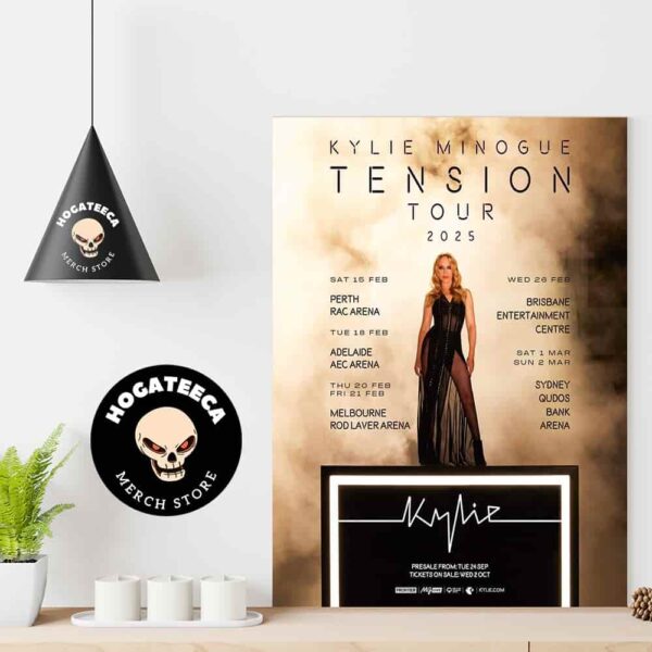 Kylie Minogue Tension Tour February 2025 In Australia Schedule List Home Decor Poster Canvas