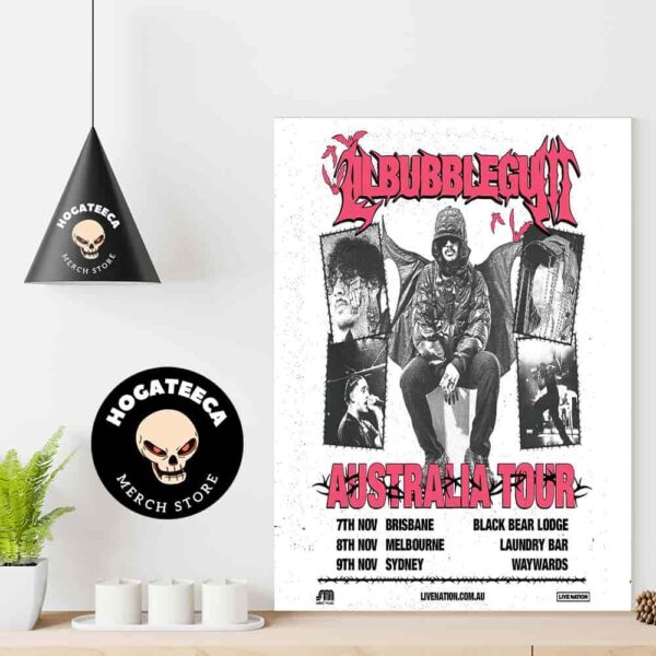 Lilbubblegum Australia Tour November 2024 Schedule List Home Decor Poster Canvas