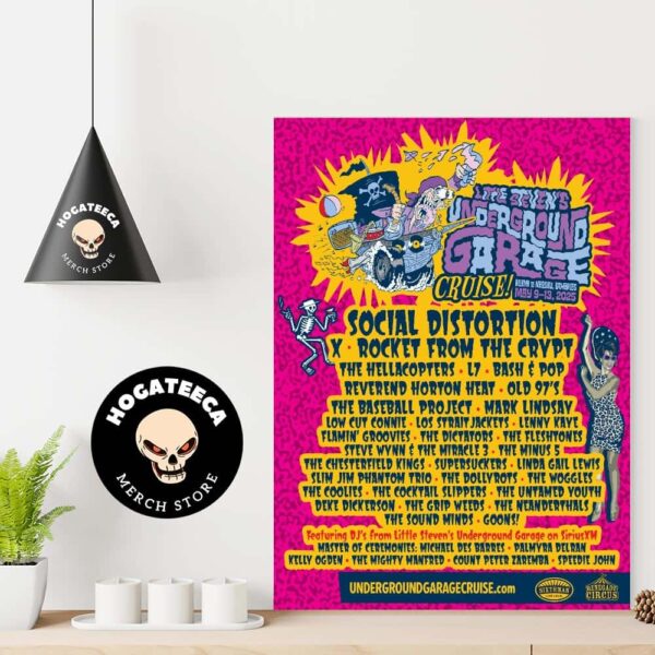 Little Steven’s Underground Garage Cruise The Coolest Cruise in the World On May 9-13 2025 Miami to Nassau Bahamas Poster Canvas