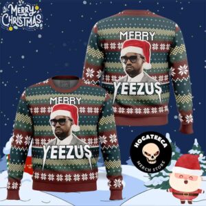 Merry Yeezus Kanye West For Family And Friends Chirstmas Gifts 2024 Xmas Ugly Sweater