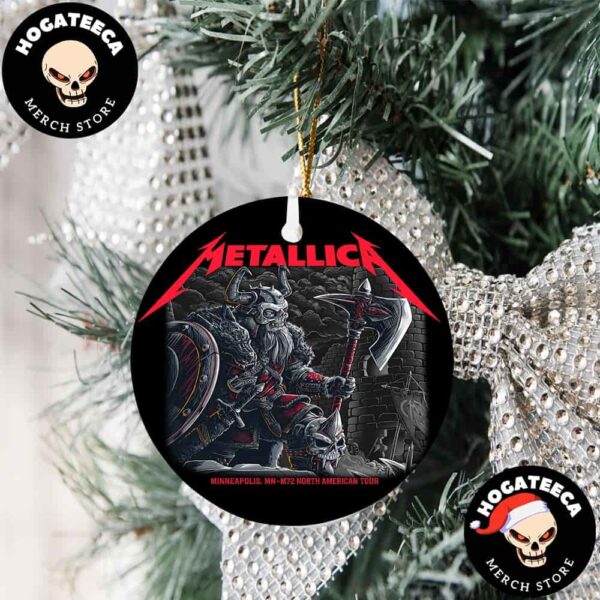 Metallica M72 Minneapolis MN Night 1 Merch For The Show At US Bank Stadium On August 16 2024 The Death Viking Artwork M72 North American Tour Tree Decorations Ornament