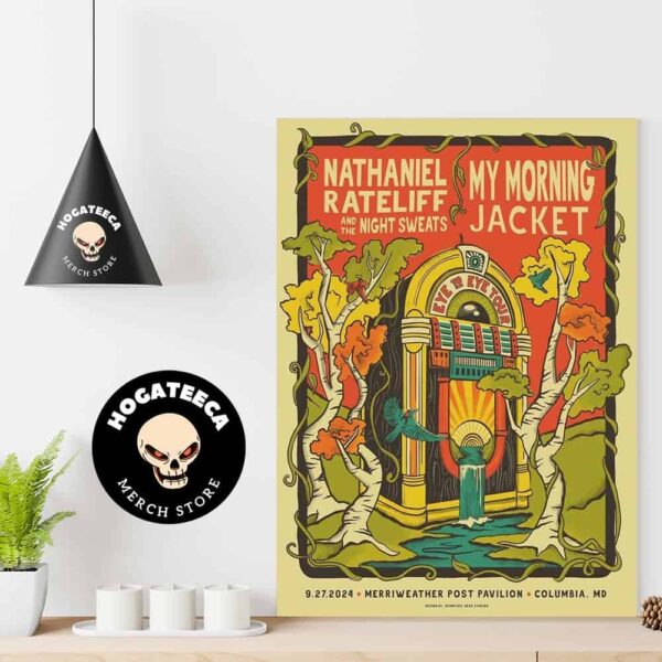 My Morning Jacket And Nathaniel Rateliff The Night Sweats Merch On 9 27 2024 At Merriweather Post Pavilion In Columbia MD Home Decor Poster Canvas