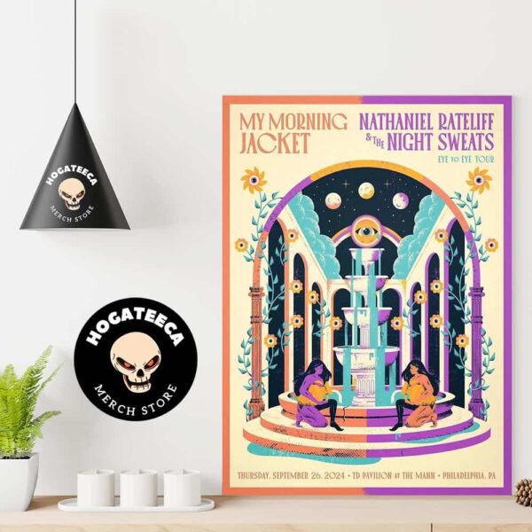 My Morning Jacket Nathaniel Rateliff And The Night Sweats Eye To Eye Tour On Thursday September 26 2024  TD Pavillion At The Man In Philadelphia PA Home Decor Poster Canvas