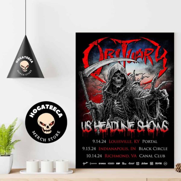 Obituary With Sepultura US Headline Shows 2024 Schedule List Home Decor Poster Canvas