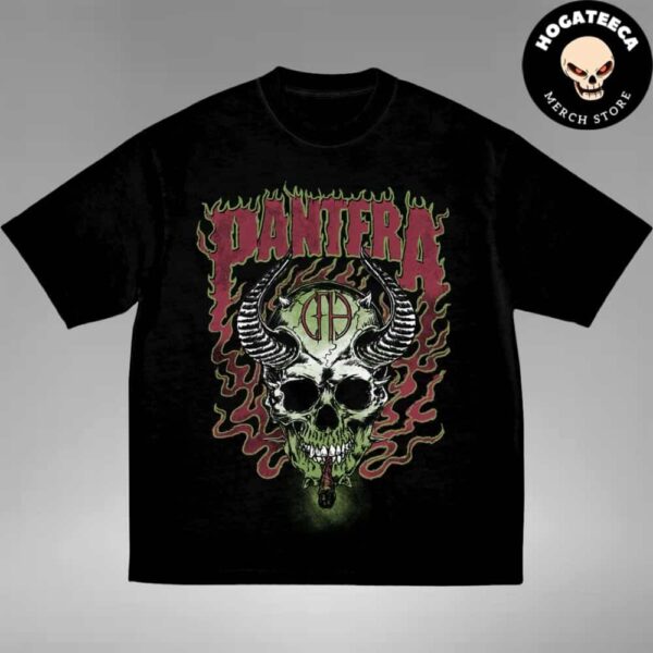 Pantera Smoking Skull With Horns Glows In The Dark Merch Unisex T Shirt