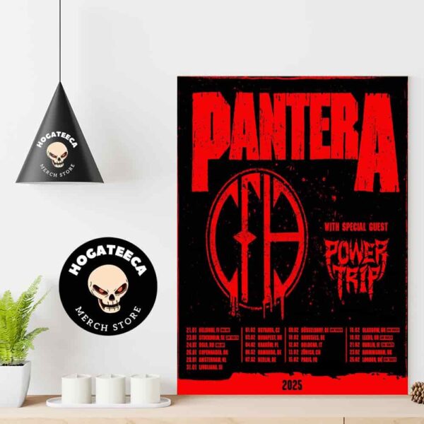 Pantera With Special Guest Power Trip EU UK Tour 2025 Schedule List Home Decor Poster Canvas