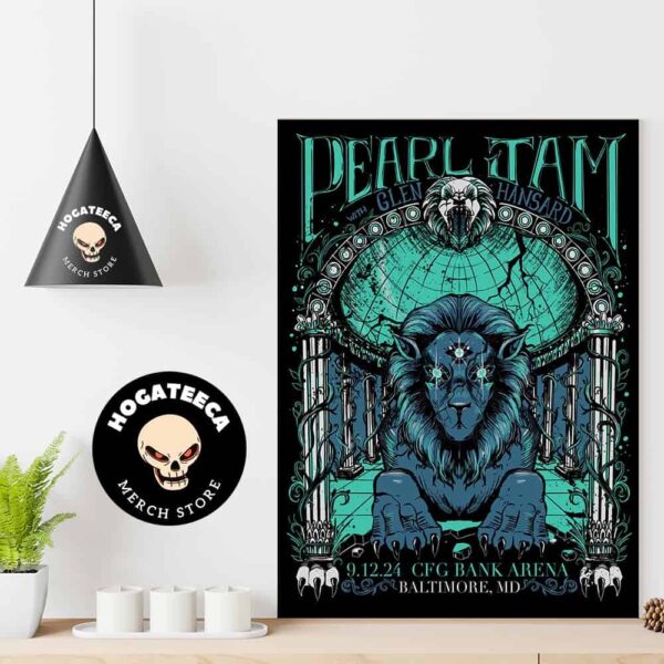 Pearl Jam Dark Matter World Tour 2024 Merch Poster In Baltimore MD At CFG Bank Arena On 9 12 2024 Home Decor Poster Canvas