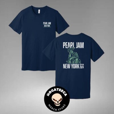 Pearl Jam Merch T Shirt For Night 2 At The Madison Square Garden In New York On Sep 4th 2024 Two Sides T Shirt