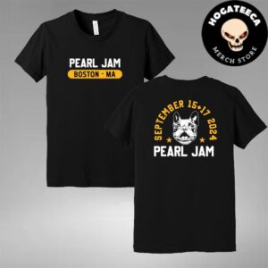 Pearl Jam Merch Terrier Shirt In Boston MA At Fenway Park On September 15 17 2024 Two Sides Unisex T Shirt