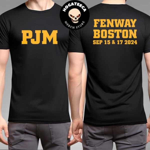 Pearl Jam With Glen Hansard Dark Matter World Tour Merch PJHC Tee In Boston MA At Fenway Park On September 15 And 17 2024 Two Sides Unisex T-Shirt