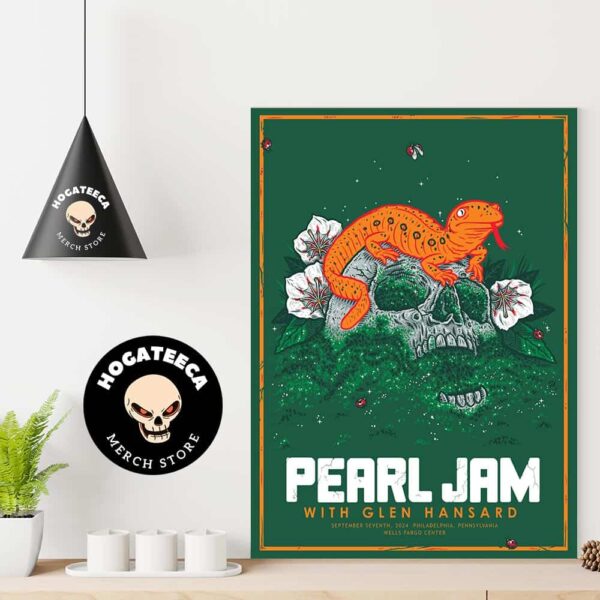 Pearl Jam With Glen Hansard Merch Shirt For Philadenphia Pennsylvania At Wells Fargo Center On September Seventh Home Decor Poster Canvas