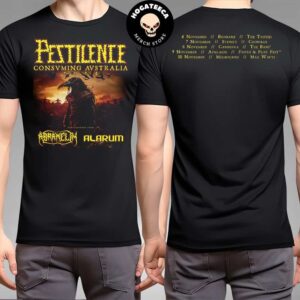 Pestilence Consvming Australia November 2024 Schedule List Merch Two Sides Unisex T-Shirt