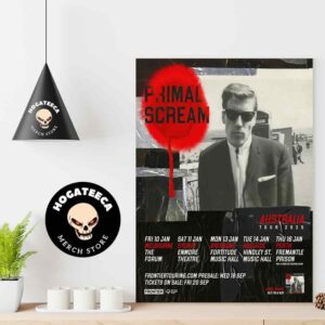 Primal Scream Australia Tour 2025 Schedule List Home Decor Poster Canvas