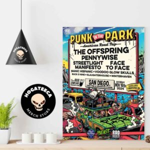 Punk In The Park American Road Trip Line Up In San Diego CA At Thrive Park At Snapdragon Stadium On Saturday Nov 16th 2024 Home Decor Poster Canvas