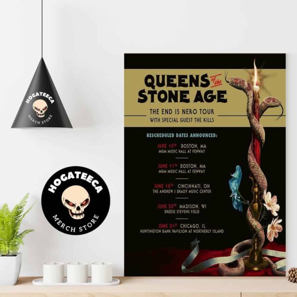 Queens Of The Stone Age The End Is Nero Tour With Special Guest The Kills Rescheduled Dates Home Decor Poster Canvas