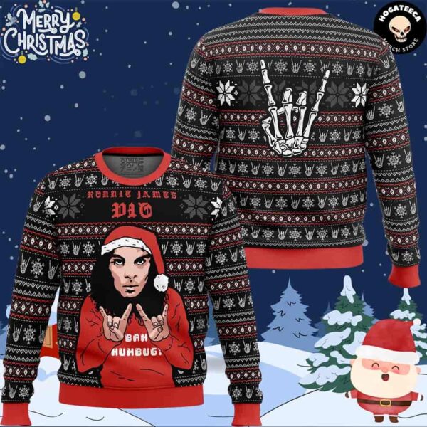 Ronnie James Dio For Family And Friends Chirstmas Gifts 2024 Xmas Ugly Sweater