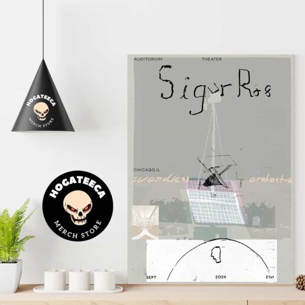 Sigur Ros Merch Poster For Show In Chicago Auditorium Theater With Wordless Orchestra On Sept 21st 2024 Home Decor Poster Canvas