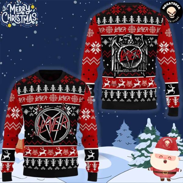 Slayer American Thrash Metal Band King Hanneman Lombardo Araya Chirstmas Gifts 2024 Xmas For Family And Friends Ugly Sweater