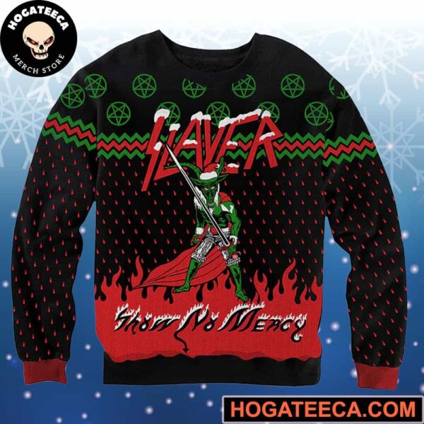 Slayer Band Show No Mercy Chirstmas Gifts 2024 Xmas For Family And Friends Ugly Sweater