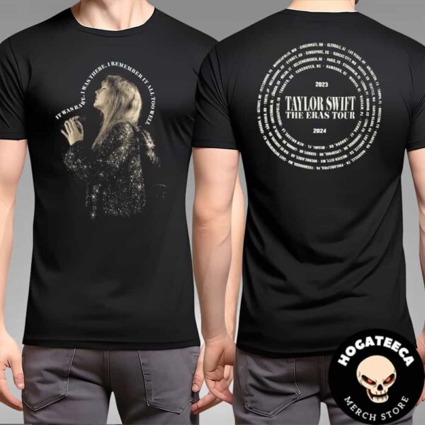 Taylor Swift Merch The Eras Tour 2023-2024 The Eras Tour All Too Well Live Photo Two Sides Unisex T-Shirt