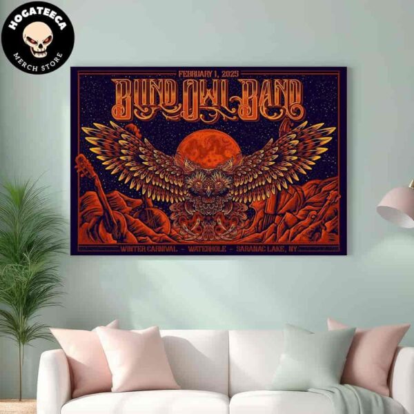 The Blind Owl Band Merch Poster For Winter Carnival At The Water Hole In Saranac Lake NY On February 1 2025 Home Decor Poster Canvas