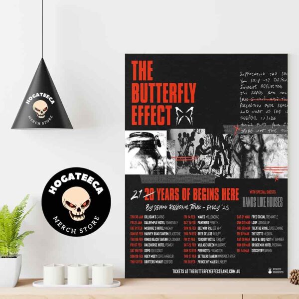 The Butterfly Effect Are Celebrating 21 Years Of Begins Here With A Regional Tour Of Australia February 2025 Schedule List Home Decor Poster Canvas