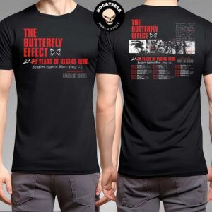 The Butterfly Effect Are Celebrating 21 Years Of Begins Here With A Regional Tour Of Australia February 2025 Schedule List Merch Two Sides Unisex T Shirt